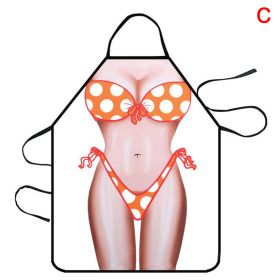 1pc Funny Muscle Man Kitchen Apron Sexy Women Cooking Pinafore Home Cleaning Tool - C