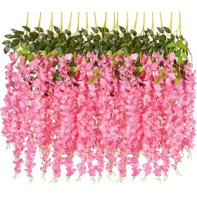 12 Packs Artificial Hanging Plants, Premium Oxidation Resistance Artificial Flower, Artificial Wisteria Plants, Artificial Plants For Home Decor Wall