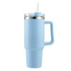 30OZ Straw Coffee Insulation Cup With Handle Portable Car Stainless Steel Water Bottle LargeCapacity Travel BPA Free Thermal Mug - 1PC - 30oz Light bl