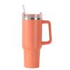 30OZ Straw Coffee Insulation Cup With Handle Portable Car Stainless Steel Water Bottle LargeCapacity Travel BPA Free Thermal Mug - 1PC - 30oz Orange