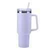 30OZ Straw Coffee Insulation Cup With Handle Portable Car Stainless Steel Water Bottle LargeCapacity Travel BPA Free Thermal Mug - 1PC - 30oz White