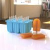 1pc New Summer Ice Cream Tools With Wooden Sticks Silicone Popsicle Molds Custom Mini Silicone Ice Cream Popsicle Mold - Blue