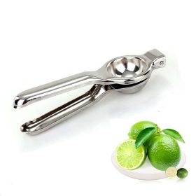 1pc Stainless Steel Lemon Squeezer Press; Hand Juicer Kitchen Tool - Silvery