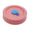 1pc Cute Universal Mason Jar Lids With Straw Hole; 70mm/2.76in Diameter Storage Wide Mouth Leak Proof; Kitchen Supplies - Pink