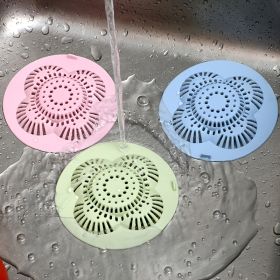 1pc Shower Drain Cover; Bathtub Hair Catcher Stopper; Drain Strainers For Kitchen Sink Bathroom Tub - Random Color