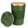 1pc; Stainless Steel Vacuum Insulated Tumbler; Coffee Travel Mug Spill Proof With Lid; Thermos Cup For Keep Hot/Ice Coffee; Tea And Beer - Green - 13o