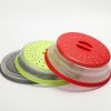 1pc Collapsible Microwave Splatter Cover For Food; Multifunctional Silicone Folding Fresh-keeping Cover; Oil-proof Splash-proof Cover - Red