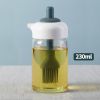 1pc Oil Dispenser; 2 In 1 Wide Opening Bottle With Silicone Brush; Glass Condiment Bottles For Kitchen Cooking; BBQ; Baking - Green