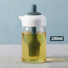 1pc Oil Dispenser; 2 In 1 Wide Opening Bottle With Silicone Brush; Glass Condiment Bottles For Kitchen Cooking; BBQ; Baking - Green