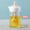 1pc Oil Dispenser; 2 In 1 Wide Opening Bottle With Silicone Brush; Glass Condiment Bottles For Kitchen Cooking; BBQ; Baking - Pink