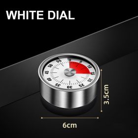 Stainless Steel Visual Timer Mechanical Kitchen Timer 60-Minutes Alarm Cooking Timer With Loud Alarm Magnetic Clock Timer - White