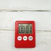 Cooking Timer LCD Digital Screen Clock Kitchen Countdown Timer Mechanical Digital Kitchen Timer Magnetic - Red