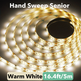 1pc DC 5V Lamp USB Motion LED Backlight TV Kitchen LED Strip Hand Sweep Waving ON OFF Sensor Light Diode Lights Double-sided Tape - Warm White - 16.4f