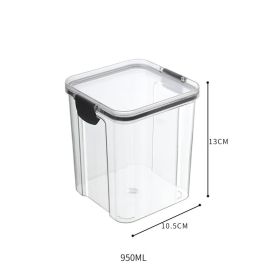 1pc 15.5oz/23.6oz/32.1oz/43.9oz/60.8oz Food Storage Container With Lid; Clear Plastic Kitchen And Pantry Organization Canisters - 950ml