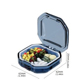 1pc Medicine Box; Portable Small Medicine Box For Seven Days A Week; Large-capacity Pill Organizer Storage Medicine Container - Blue Small