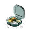 1pc Medicine Box; Portable Small Medicine Box For Seven Days A Week; Large-capacity Pill Organizer Storage Medicine Container - Green Trumpet