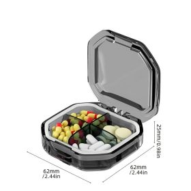 1pc Medicine Box; Portable Small Medicine Box For Seven Days A Week; Large-capacity Pill Organizer Storage Medicine Container - Gray Small