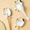 1pc Cat Spoon Rest; Ceramic Cute Spoon Holder Rest For Stove Top; Cat Kitchen Accessories; Stove Holder Utensil Spoon Rest For Kitchen Counter - Set A