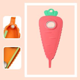 1pc Magnetic Bottle Opener; Carrot Shaped Labor-Saving Bottle Cap Screwer; Multifunctional Can Opener; Non-slip Beer Opener - Pink