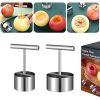 2pcs Apple Corer Tool 304 Stainless Steel Multifunction Apple Pear Core Separator Kitchen Tool; Easy To Use Durable Apple Corer Remover - L+S