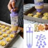 1pc Cookie Press; Clear Cookie Press Gun Kit; Multifunctional Cake Piping Gun; Cookie Press For Baking With Discs And Nozzles; Cookie Gun Press - Purp