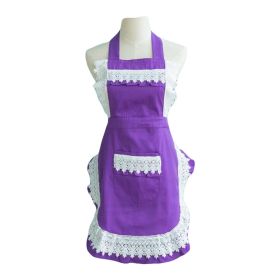 Halter Apron Backless Apron French Maid Aprons for Women Vintage Apron with Lace - Default