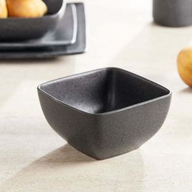 Better Homes & Gardens Dark Gray Square-Shaped Stoneware Cereal Bowl - Better Homes & Gardens