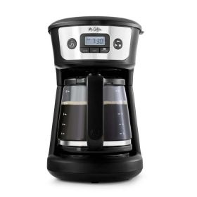 12-Cup Programmable Coffee Maker with Strong Brew Selector, Stainless Steel - Silver