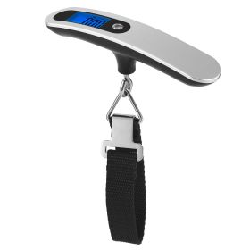 Portable Digital Luggage Scale 50kg 10g LCD Hanging Luggage Scale Electronic Digital Weight Scale for Travel Household - Silver