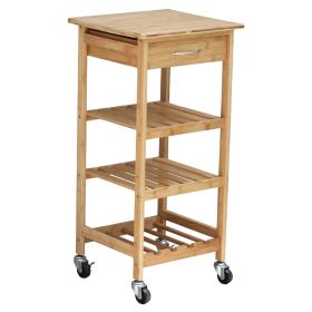 Oceanstar Bamboo Kitchen Trolley - BKC1378