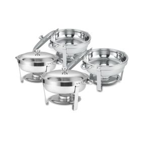 Round Buffet Catering Dish For Home and Outdoor 4 Packs - as Pic