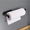 Kitchen Towel Holder; Cabinet Wall Mount Rack; Adhesive Tissue Holder; Tissue Roll Holder - Silvery