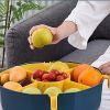 1pc Rotating Double Layer Wash Basin Drain Basket - Peacock Blue - Double Layer [net Celebrity Style]