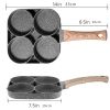 1pc Fried Egg Hamburger Maker; Non-stick Small Flat Bottom Household Frying Pan; Breakfast Egg Burger Pancake Pan Mold; Four-hole Fried Egg Pan - Indu