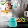 8Pcs Plastic Measuring Spoons Cups Scale Teaspoon Tablespoon Set Kitchen Utensil Tools - Green