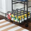 3-Tier Rolling Kitchen Storage Cart with 2 Metal Basket Drawers, Black/Brown - Black/Brown