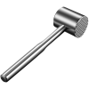 Meat Masher Tool Cube Steak Maker Meat Beater Hammer Pork Metal Hammer Meat Stainless Steel Bbq Meat Hammer - Silver - 25x6cm