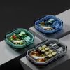 1pc Medicine Box; Portable Small Medicine Box For Seven Days A Week; Large-capacity Pill Organizer Storage Medicine Container - Green Trumpet