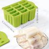 1pc New Summer Ice Cream Tools With Wooden Sticks Silicone Popsicle Molds Custom Mini Silicone Ice Cream Popsicle Mold - Blue