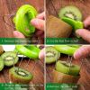 Cutter ABS Slicer Fruit Peeler Practical Portable for Daily Life Kiwi Digging Core for Daily Life - Green