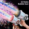 1pc, Bubble Gun, Electric Automatic Soap Rocket Bubble Machine, Portable Outdoor Party Gifts, Wedding Party Supplies, LED Light Blower Playthings, Bir