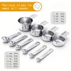 1 Set Stainless Steel Measuring Cups & Spoons Set; Cups And Spoons; Kitchen Gadgets For Cooking & Baking (4+6) 0.86lb - Stainless Steel