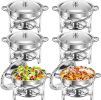 Round Buffet Catering Dish For Home and Outdoor 6 Packs - as Pic