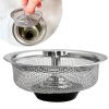 1pc Sink Filter With Plug; Kitchen Stainless Steel Water Filter; Wash Basin Slag Screen - Silvery