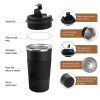 1pc; Stainless Steel Vacuum Insulated Tumbler; Coffee Travel Mug Spill Proof With Lid; Thermos Cup For Keep Hot/Ice Coffee; Tea And Beer - Black - 17o