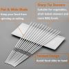 20pcs Grilling Flat Metal BBQ Skewers Stainless Steel Kabob BBQ Skewer 35CM/13.77inch - Stainless Steel