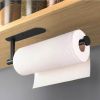 Kitchen Towel Holder; Cabinet Wall Mount Rack; Adhesive Tissue Holder; Tissue Roll Holder - Silvery