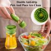 BBQ Tool Oil Bottle With Silicone Brush Oil Spray Baking Barbecue Grill Oil Dispenser Cookware Baking Kitchen Accessories - style b green