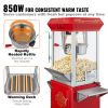 VEVOR Popcorn Popper Machine 8 Oz Popcorn Maker with Cart 850W 48 Cups Red - Default