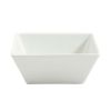 Hard Square 12 Piece Fine Ceramic Dinnerware Set in White - White